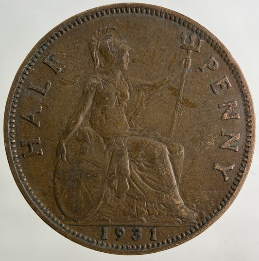 1931 George V Half-Penny Coin | Fine Collectable Grade