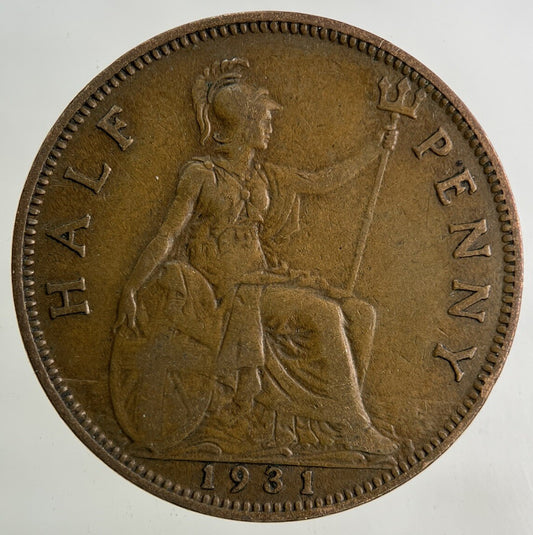 1931 George V Half-Penny Coin | Fine Collectable Grade
