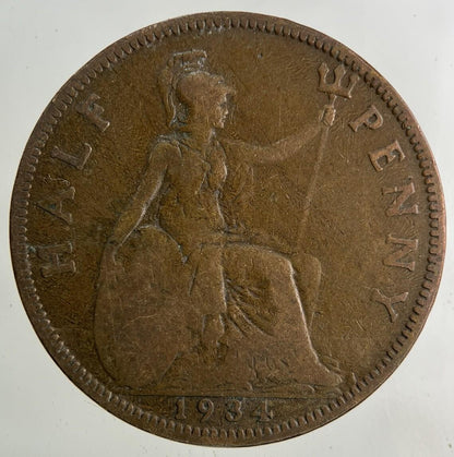 1934 George V Half-Penny Coin | Collectable Grade