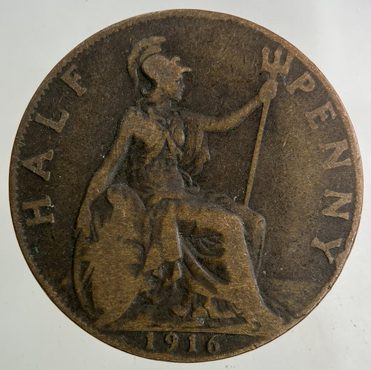 1916 George V Half-Penny Coin | Collectable Grade