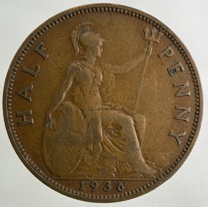 1936 George V Half-Penny Coin | Collectable Grade