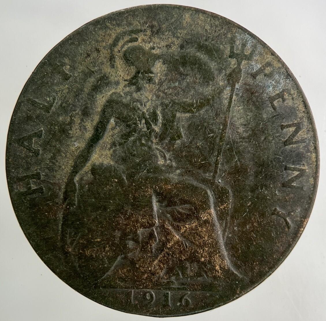 1916 George V Half-Penny Coin | Collectable Grade