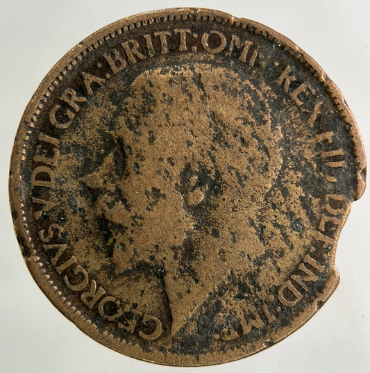 1911 George V Half-Penny Coin | Fair Grade
