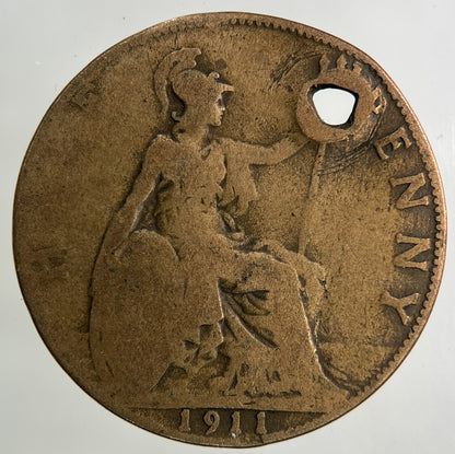 1911 George V Half-Penny Coin | Fair Grade