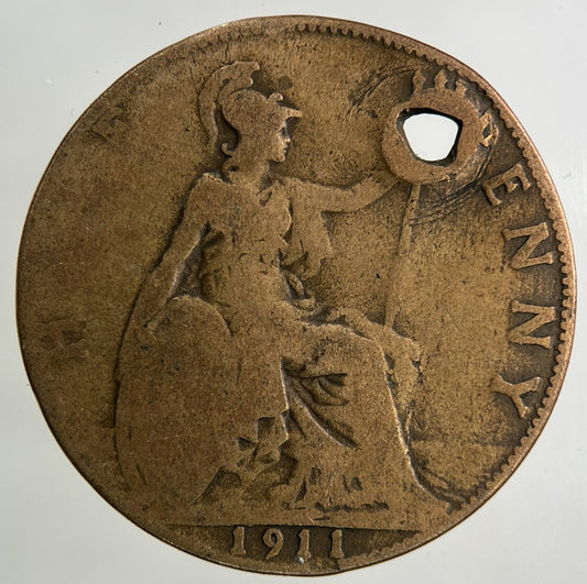 1911 George V Half-Penny Coin | Fair Grade