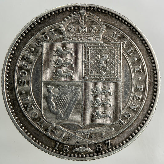 1887 Victoria Shilling Silver Coin | Very High Grade