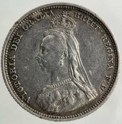 1887 Victoria Shilling Silver Coin | Very High Grade