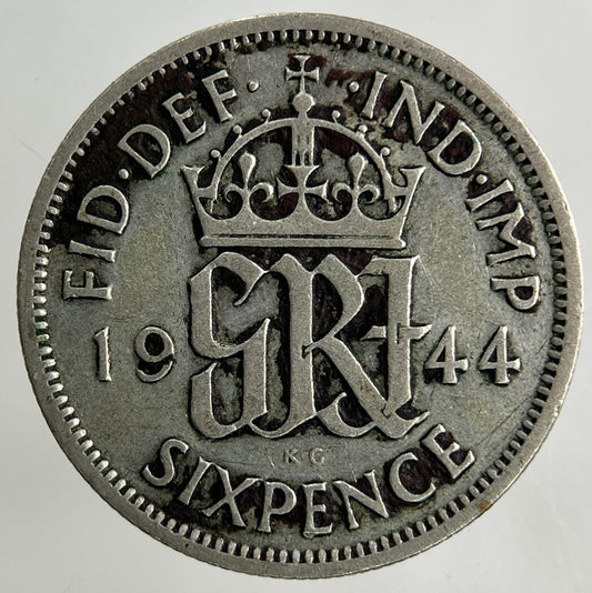 1944 George VI Sixpence Silver Coin | Fine Collectable Grade