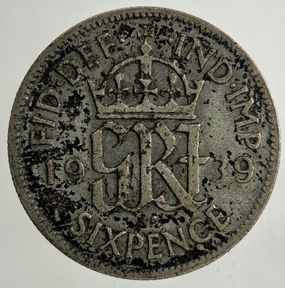 1939 George VI Sixpence Silver Coin | Fine Collectable Grade