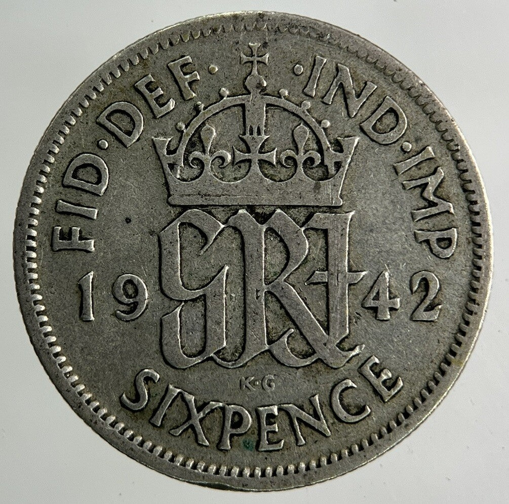 1942 George VI Sixpence Silver Coin | Fine Collectable Grade
