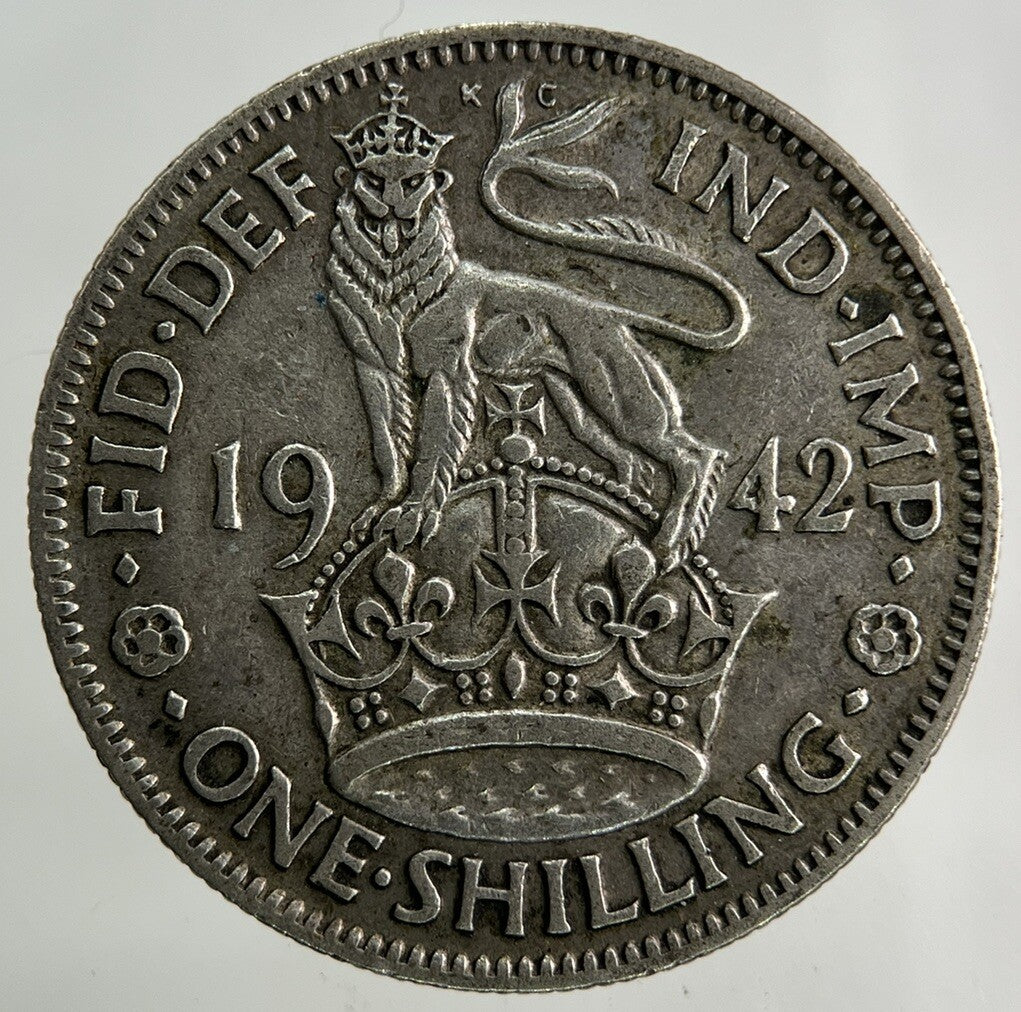 1942 George VI Shilling Silver Coin | Fine Collectable Grade