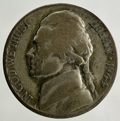1944-D US USA Jefferson War Nickel Silver Coin | Collectable Grade
