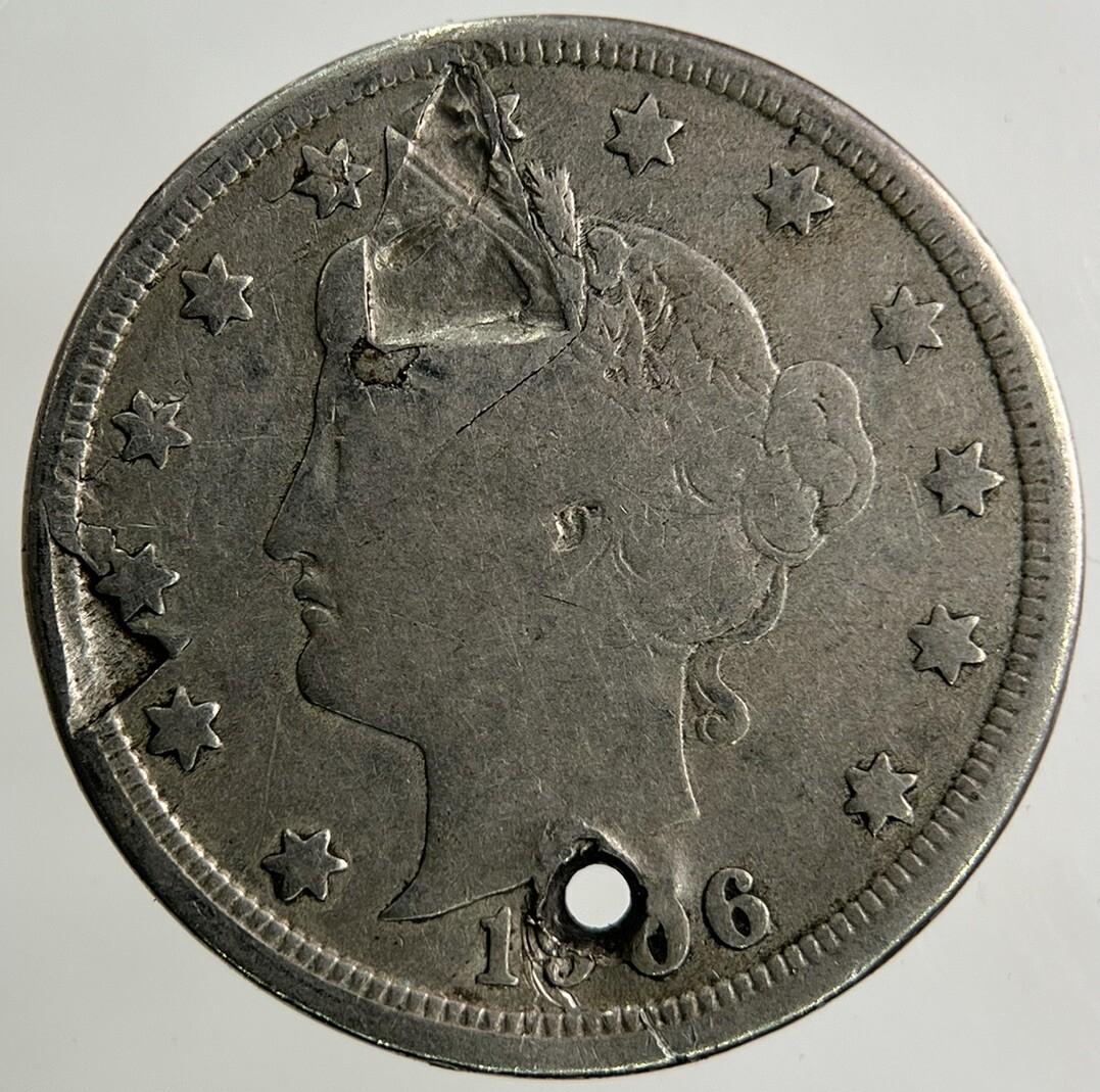 1906 US USA 5 Cents Nickel Coin | Fair Grade