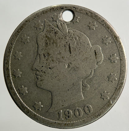 1900 US USA 5 Cents Nickel Coin | Fair Grade