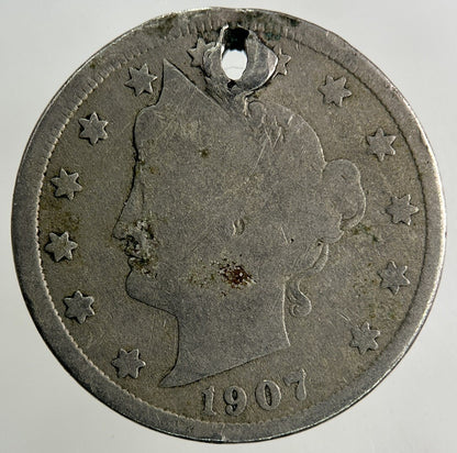 1907 US USA 5 Cents Nickel Coin | Collectable Grade