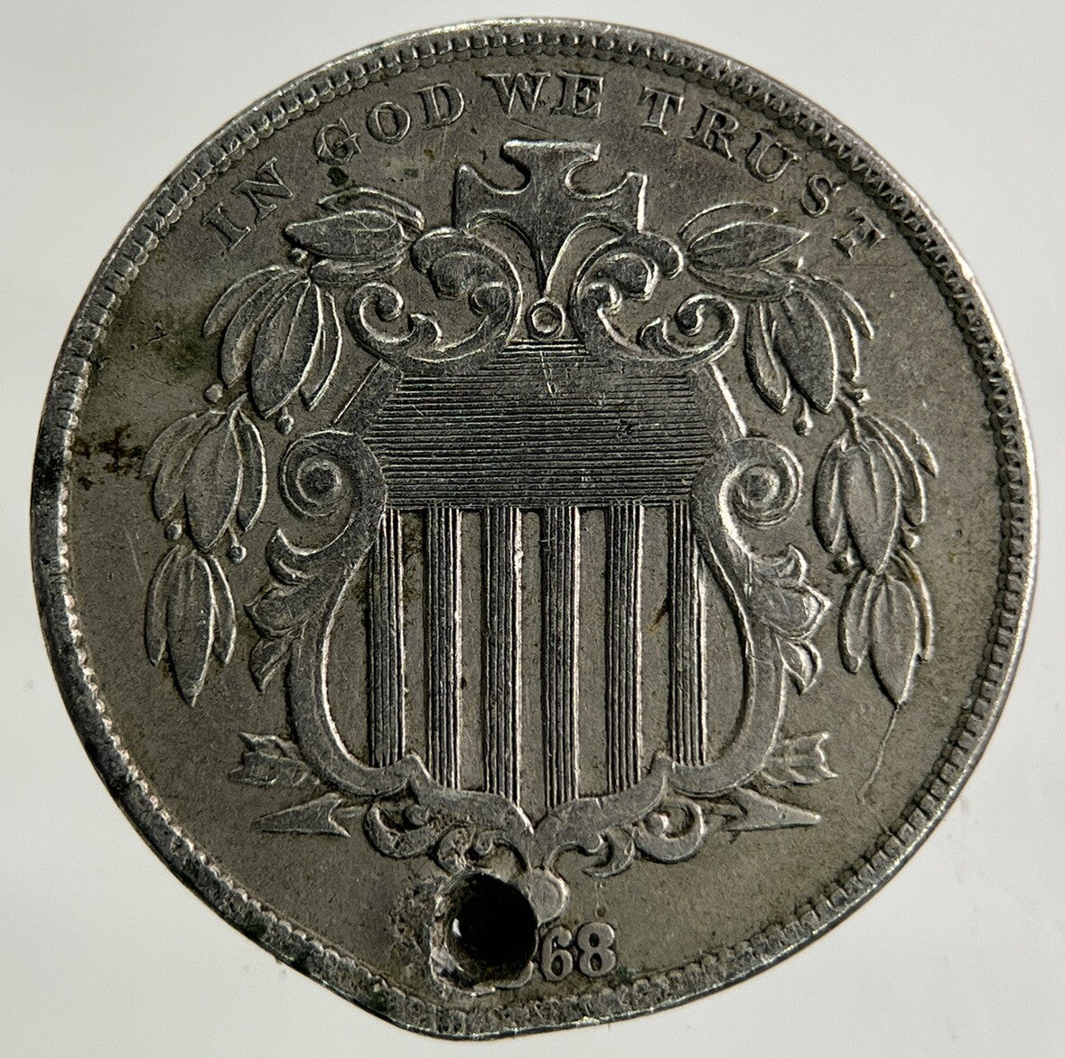 1868 US USA 5 Cents Shield Nickel Coin | Fine Collectable Grade