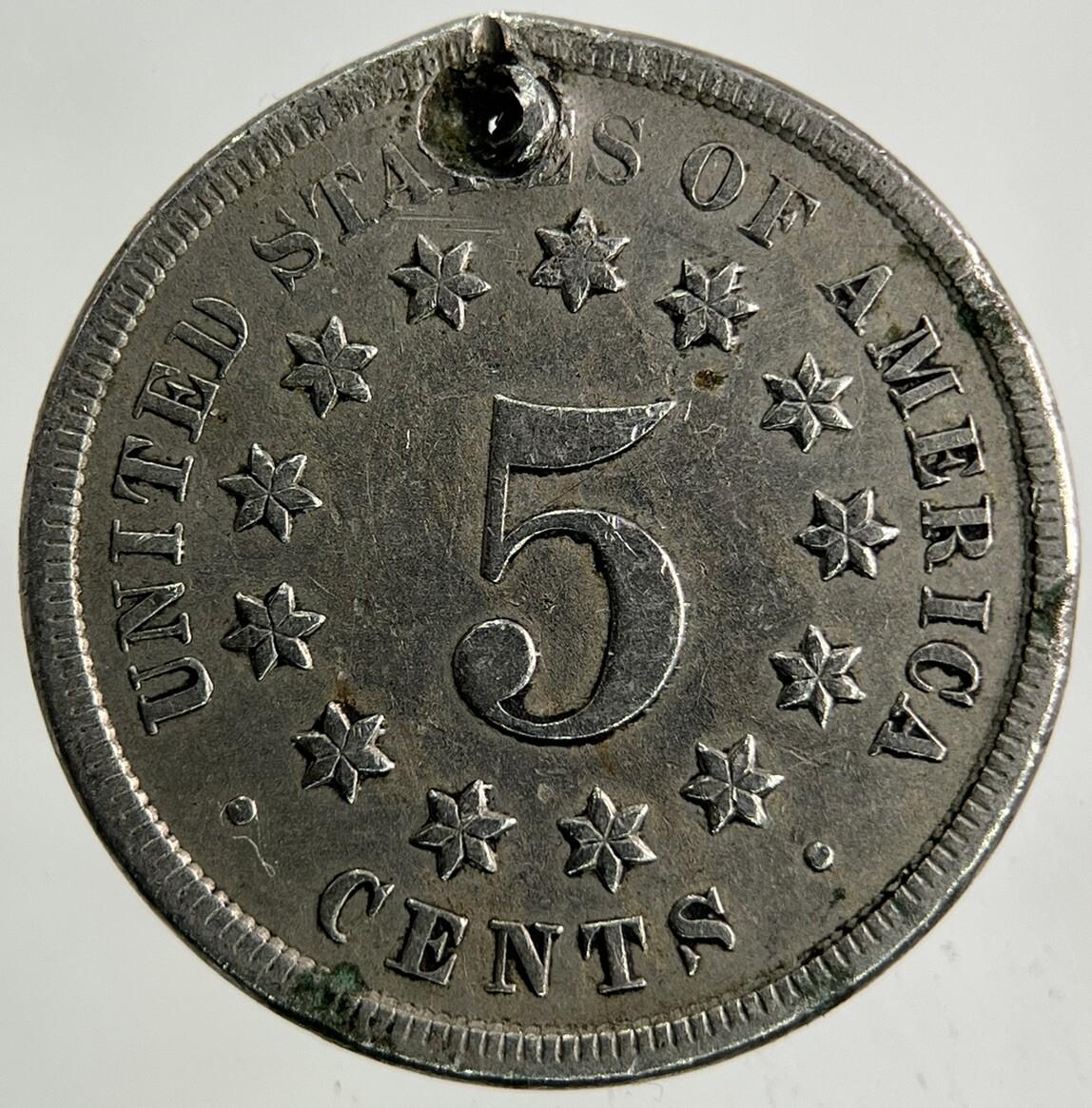 1868 US USA 5 Cents Shield Nickel Coin | Fine Collectable Grade