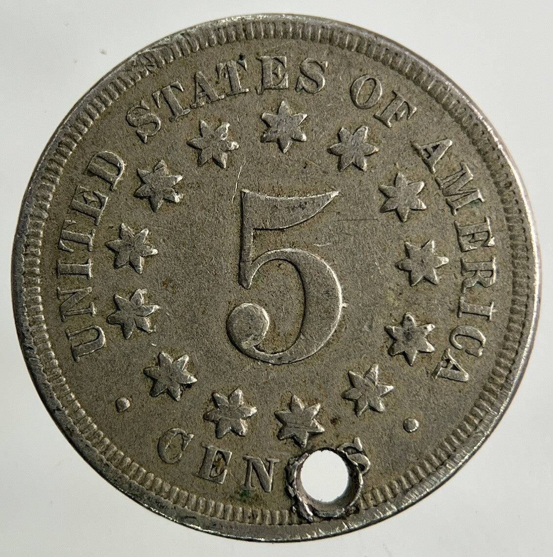 1867 US USA 5 Cents Shield Nickel Coin | Fine Collectable Grade