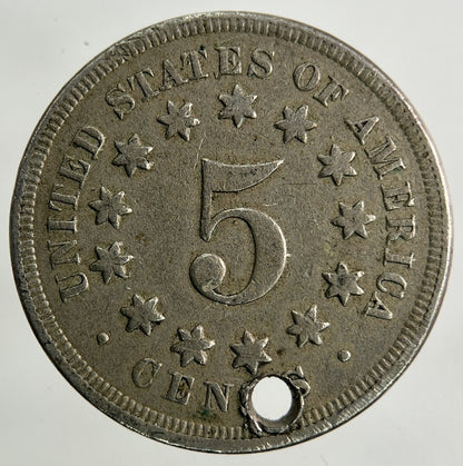 1867 US USA 5 Cents Shield Nickel Coin | Fine Collectable Grade