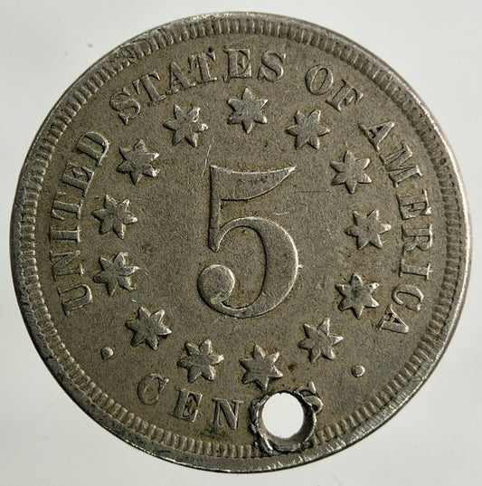 1867 US USA 5 Cents Shield Nickel Coin | Fine Collectable Grade