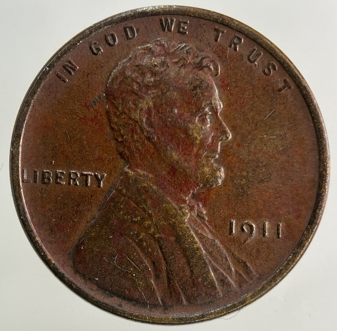1911 US USA Wheat One Cent Coin | Fine Collectable Grade