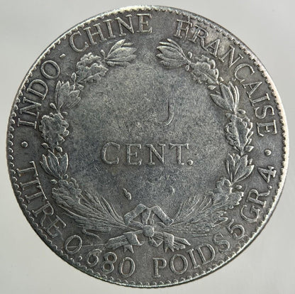 1937 France Indo-China 20 Cent Silver Coin | Fine Collectable Grade