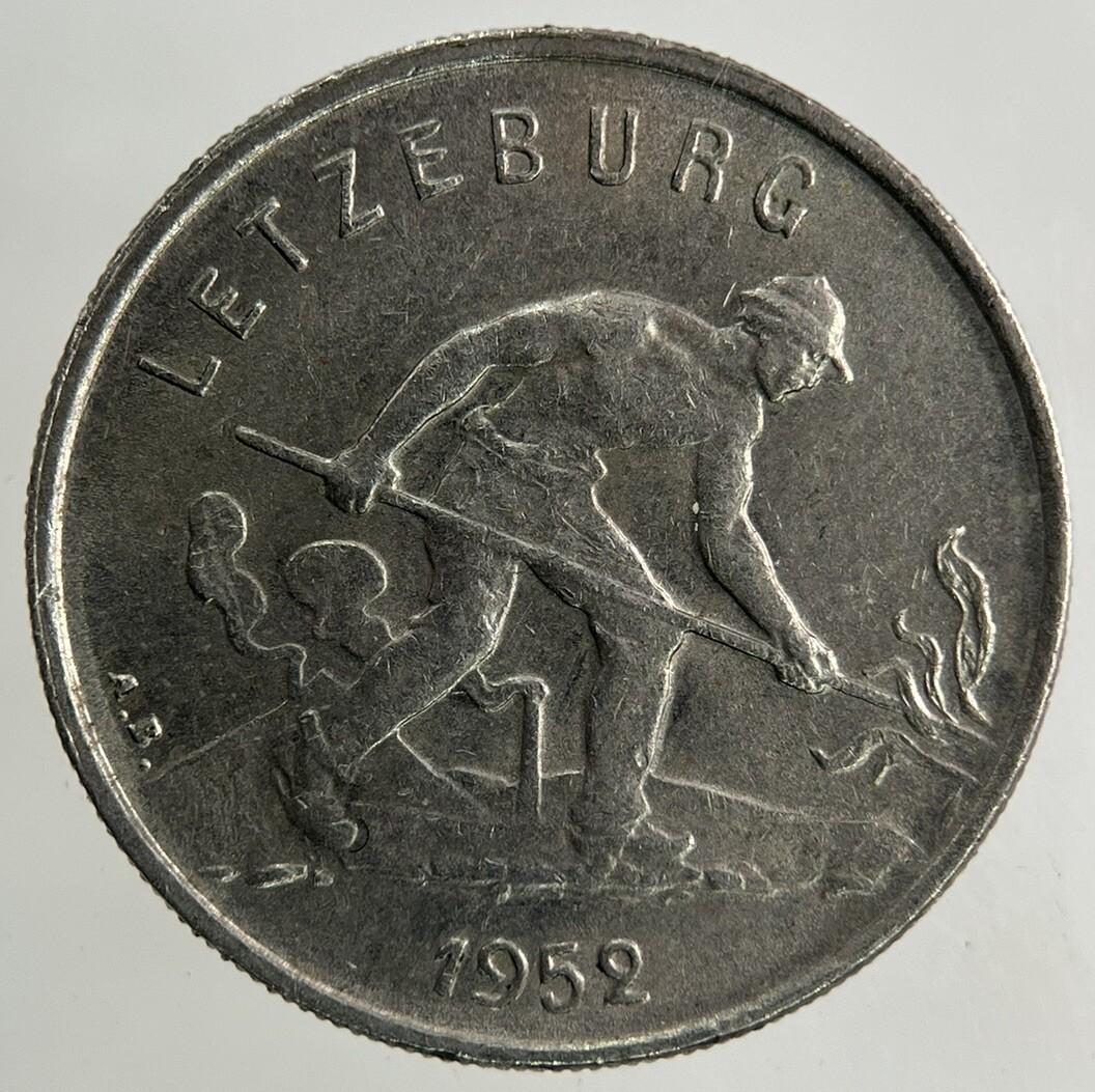 1952 Luxembourg / Letzeburg 1 Franc Coin | Fine Collectable Grade