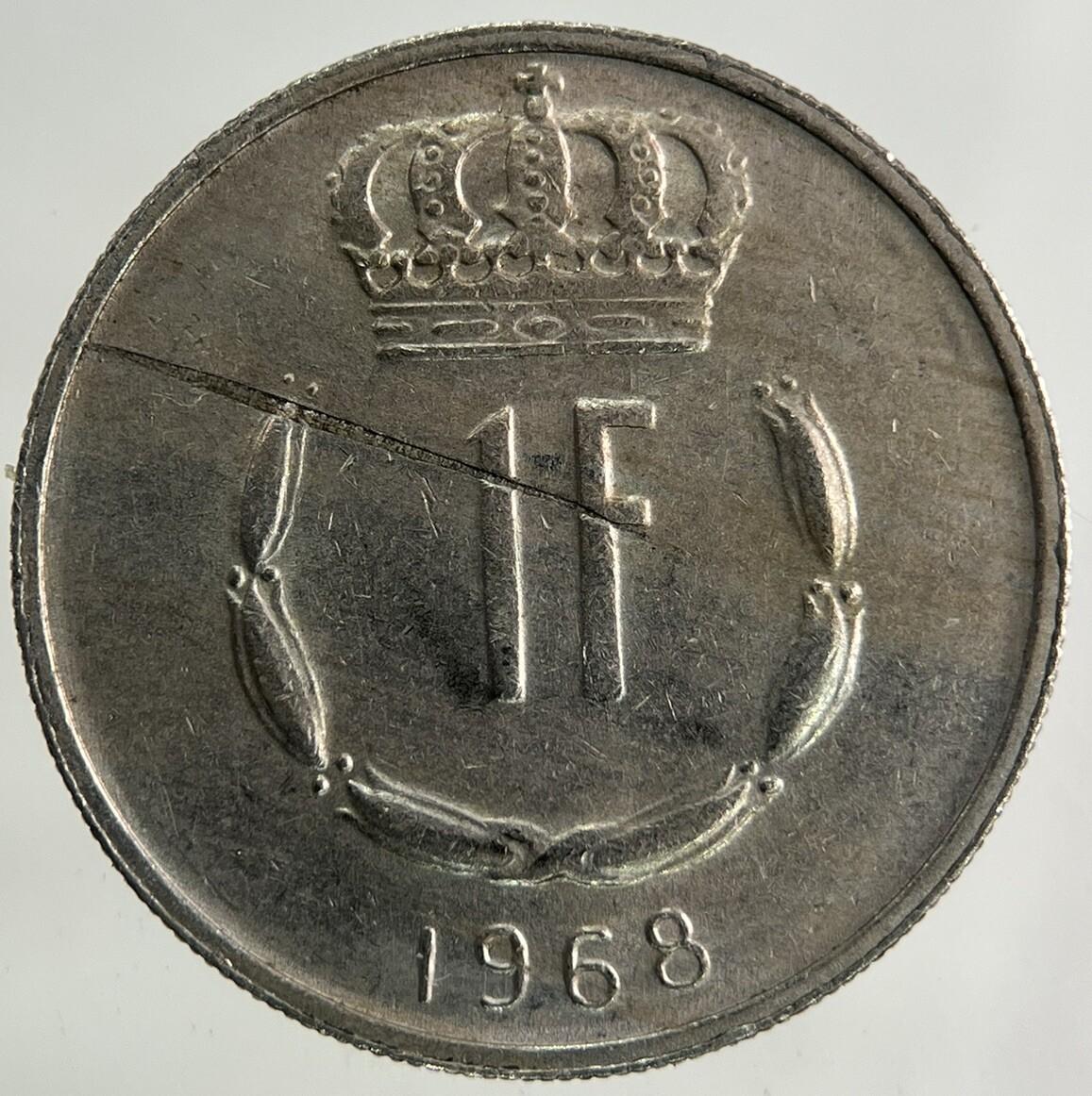 1968 Luxembourg / Letzeburg 1 Franc Coin | Fine Collectable Grade