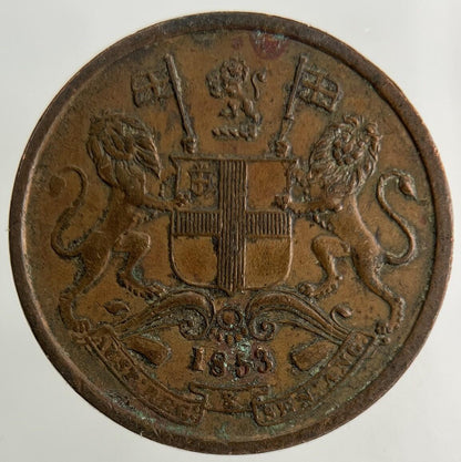 1853 East India Company 1/2 Half Pice Coin | Very High Grade