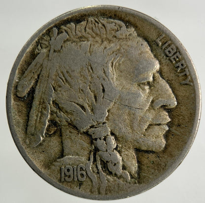 1916 US USA Buffalo Nickel 5 Cents Coin | Fine Collectable Grade