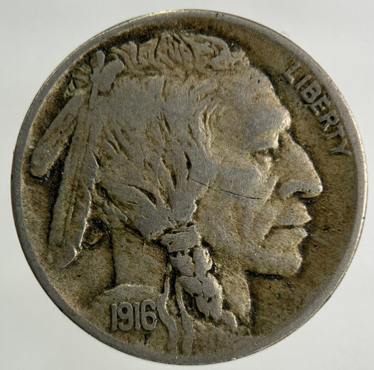 1916 US USA Buffalo Nickel 5 Cents Coin | Fine Collectable Grade