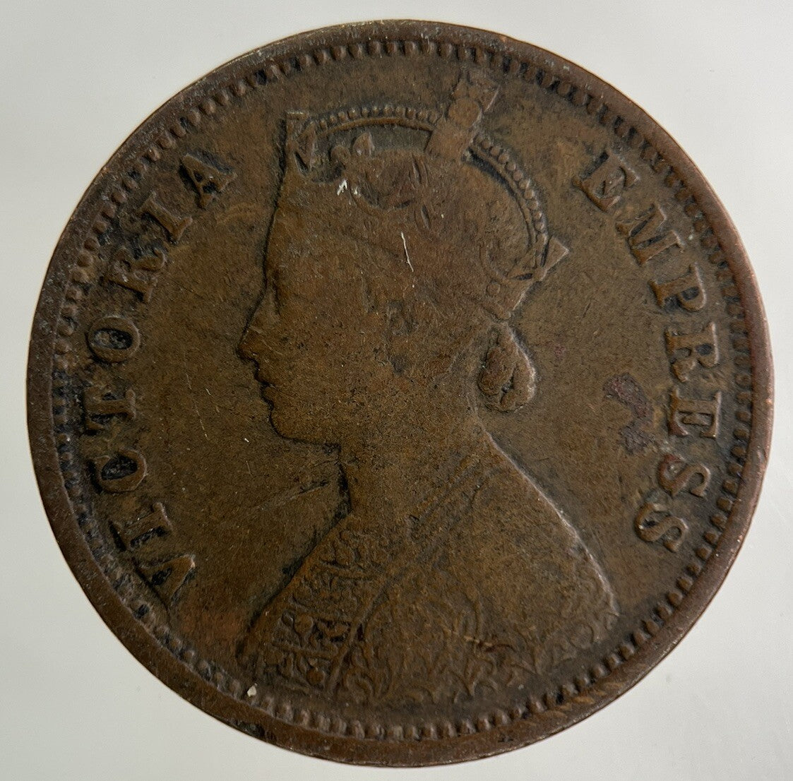 1877 India 1/4 One Quarter Anna Coin | Fine Collectable Grade
