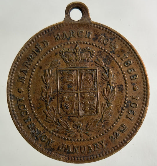 1901 Edward VII Marriage & Accession Medal Coin | Fine Collectable Grade