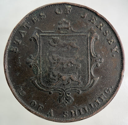 1861 Jersey 1/13 One Thirteenth Of A Shilling Coin | Fine Collectable Grade