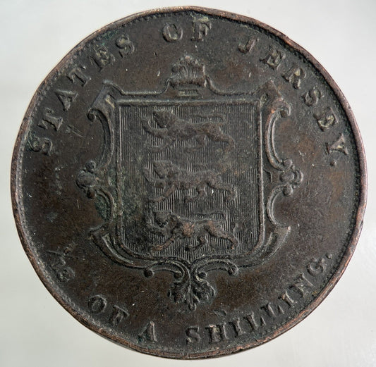 1861 Jersey 1/13 One Thirteenth Of A Shilling Coin | Fine Collectable Grade