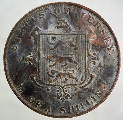 1861 Jersey 1/13 One Thirteenth Of A Shilling Coin | Very High Grade