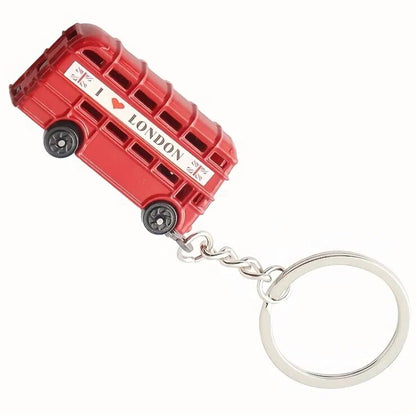 Mini Metal Red London Bus Keyring Premium Keychain Gift UK