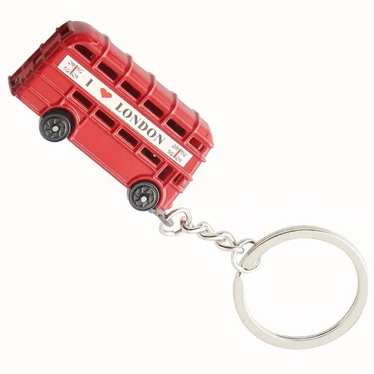 Mini Metal Red London Bus Keyring Premium Keychain Gift UK
