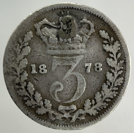 1878 Victoria Threepence Silver Coin | Collectable Grade
