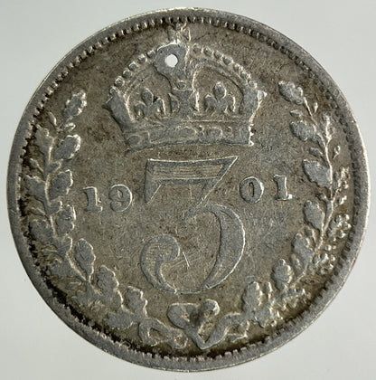 1901 Victoria Threepence Silver Coin | Collectable Grade
