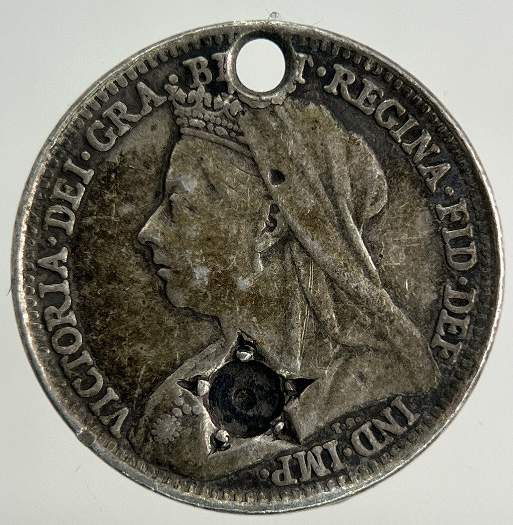 1897 Engraved Victoria Threepence Silver Coin | Collectable Grade