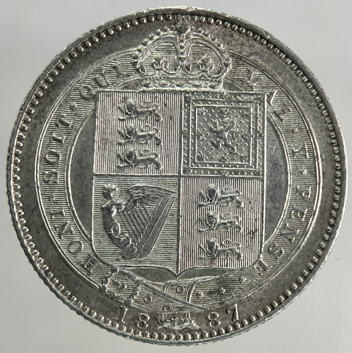 1887 Victoria Shilling Silver Coin | Very Fine Grade
