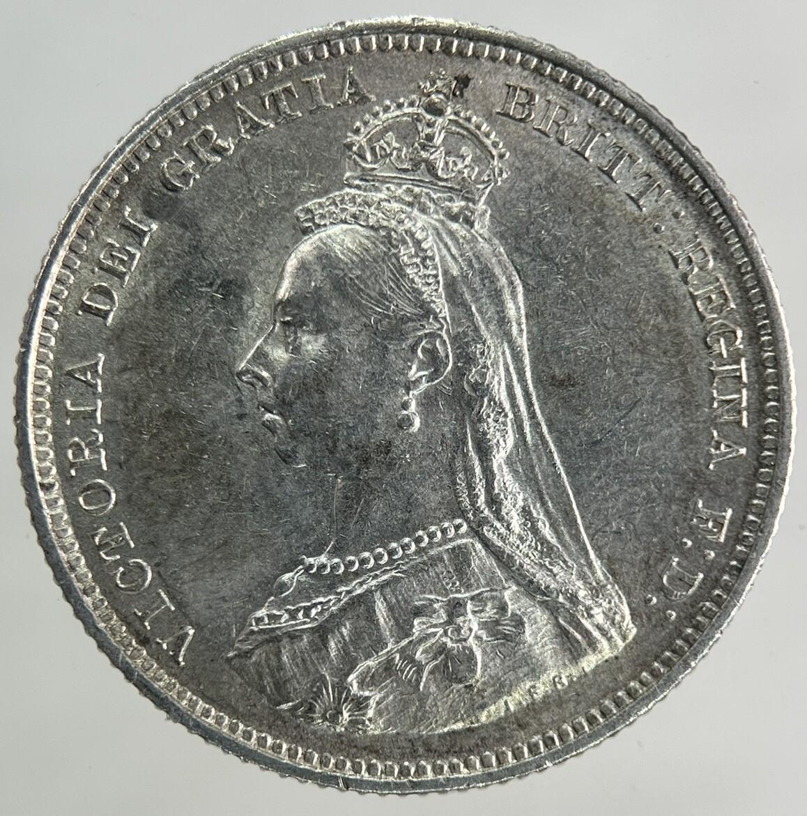 1887 Victoria Shilling Silver Coin | Very Fine Grade