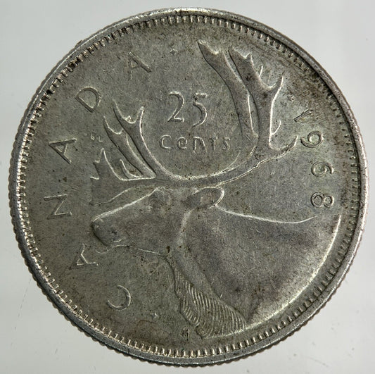 1968 Canada 25 Cents Silver Coin | Very High Grade