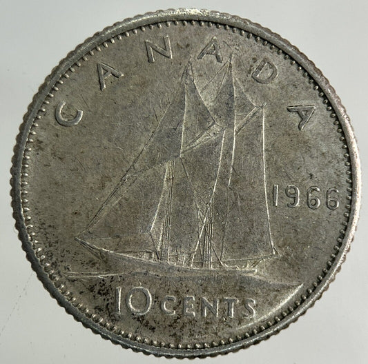 1966 Canada 10 Cents Silver Coin | Very High Grade
