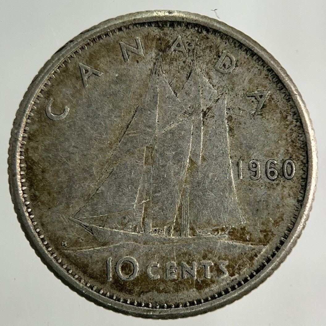 1960 Canada 10 Cents Silver Coin | Fine Collectable Grade