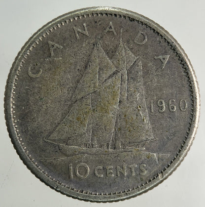 1960 Canada 10 Cents Silver Coin | Fine Collectable Grade