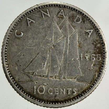 1965 Canada 10 Cents Silver Coin | Fine Collectable Grade