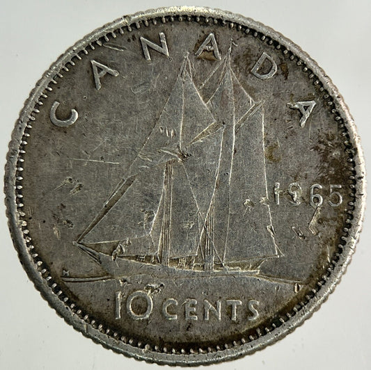 1965 Canada 10 Cents Silver Coin | Fine Collectable Grade