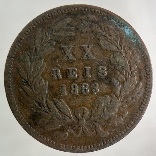 1883 Portugal XX 20 Reis Coin | Fine Collectable Grade